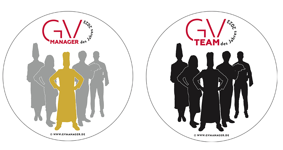 Logos: GV-Manager des Jahres 2023 und GV-Team des Jahres 2023