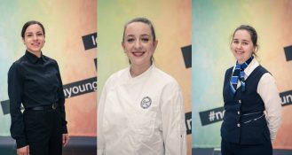 Katharina Breuer, Tale Voss und Lindis Brodhag gewannen den ersten Platz bei den Dehoga Nordrhein Young Stars Award 2024.