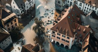 Hochwasser in einer bayrischen Kleinstadt
