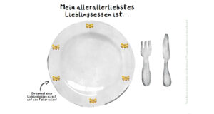 Malvorlage Mein allerallerliebstes Essen ist ein Begleitmaterial zum Kinderbuch Eine Reise durch die Welt der Ernährung von Franziska Delgas.