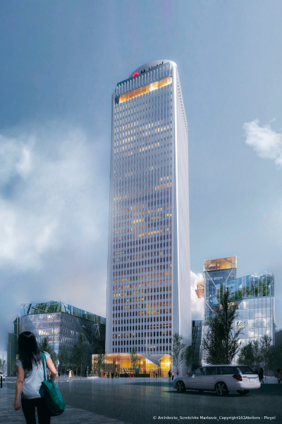 Außenansicht H4 Hotel Wyndham Paris Pleyel Resort, der H-Hotel Group.