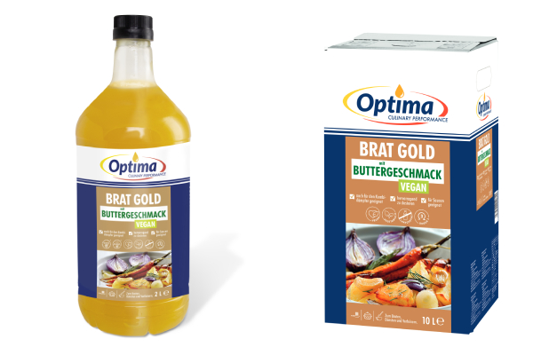 Optima Brat Gold ist erhältlich in der 2-Liter-PET-Flasche oder in der 10-Liter-Bag-in-Box. (Quelle: Walter Rau)