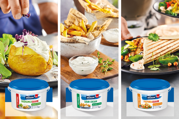 Mit dem FrühlingsQuark, PaprikaQuark und der Sour Cream von Milram Food-Service lassen sich Gemüsegerichte einfach und schnell aufwerten. (Quelle: Milram Food-Service)