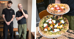Karim Yacoubi und Giacomo Mannucci betreiben zusammen das neue Restaurant Rasoterra in Berlin und servieren dort ab sofort Pizza.