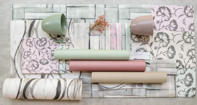 Die Motive „Albi“, „Theo“ und „Ines“ von Mank bringen ein neues Kreativpotenzial auf den Tisch: Mix-and-Match wird zum gestalterischen Rezept.