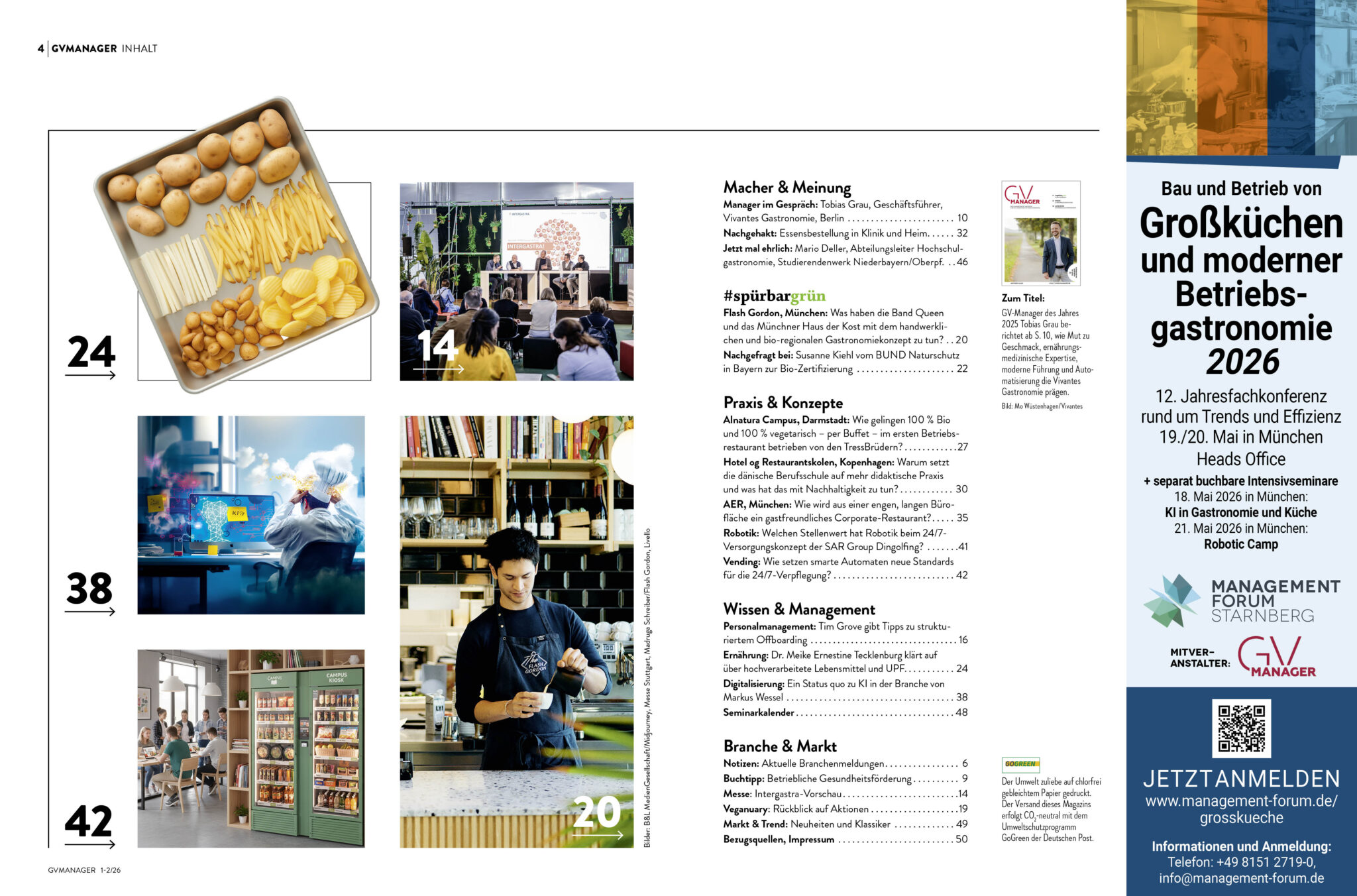 Inhaltsverzeichnis vom Fachmagazin GVMANAGER 1-2/2026