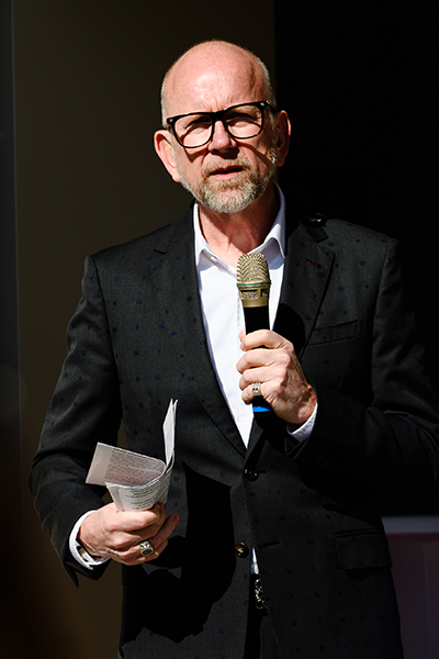 Arnd Rune Thomas von Aramark bei der Eröffnung des F3