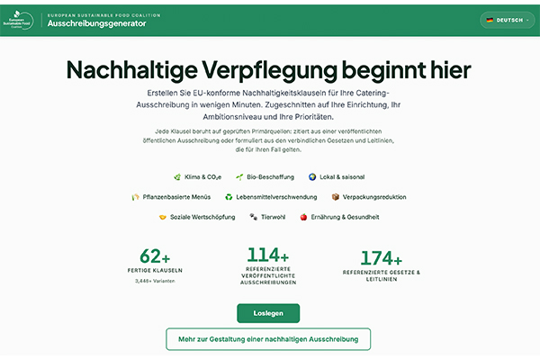 Der neues EFSC Ausschreibungsgenerator will die Ausschreibung nachhaltiger Verpflegung erleichtern.