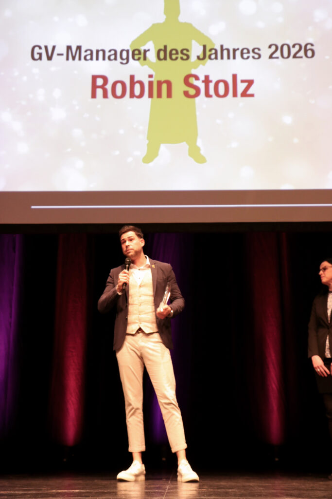 Robin Stolz, GV-Manager des Jahres 2026, richtete einen Appell an die Branche